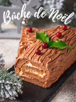 Bûche de Noël Yule Log Cake Blog Post Cover Photo