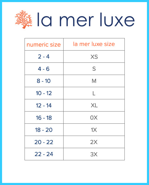 La Mer Luxe Sizing Guide Size Chart