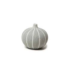 Bari Small Vase Light Grey and White Stripe Lindform
