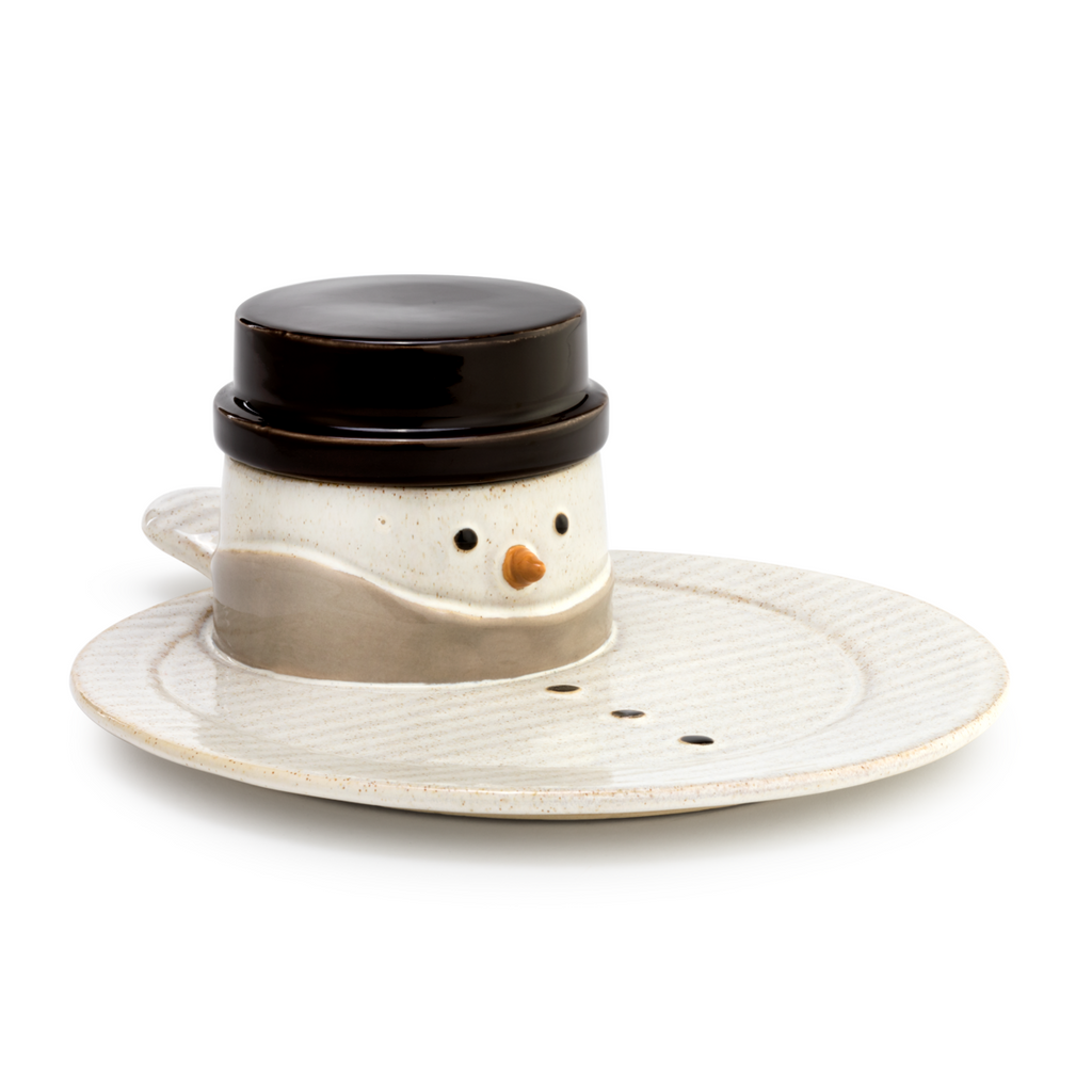 Demdaco Snowman Soup & Sandwich Plate With Lid