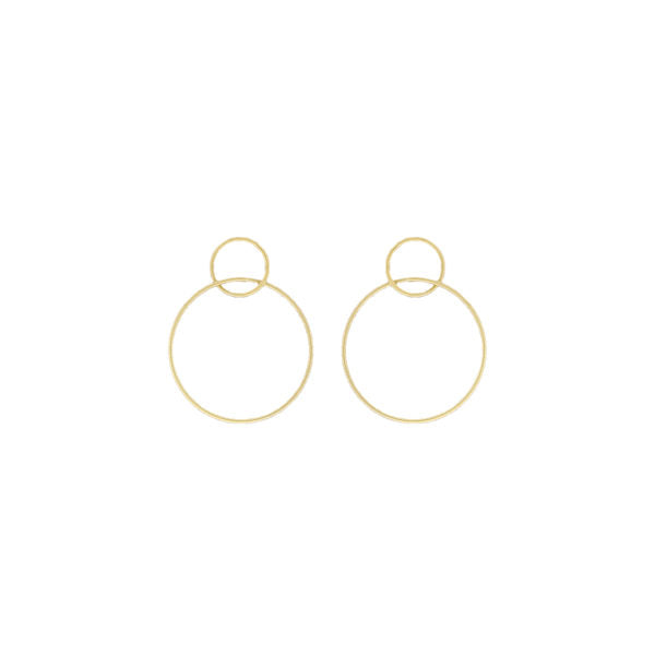 Essential Double Hoop Matte Gold Earrings