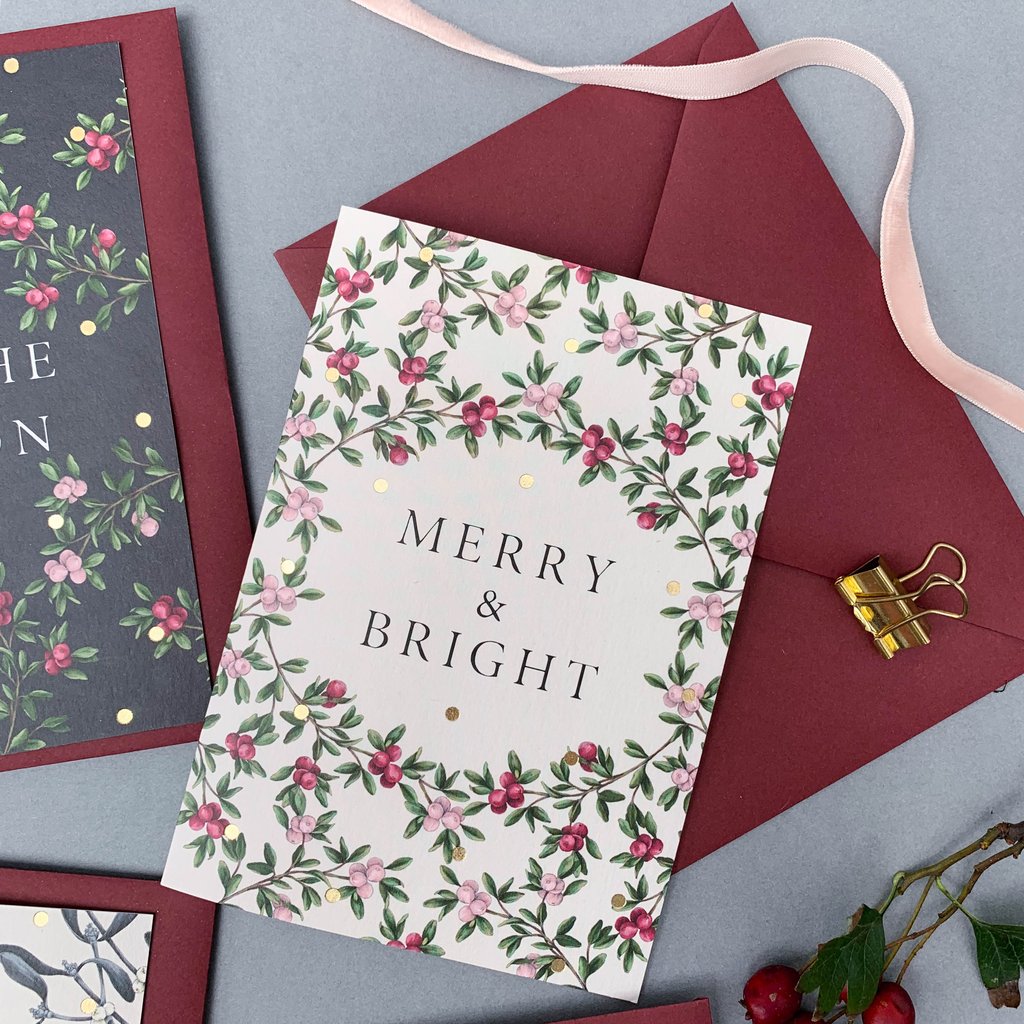 Catherine Lewis Design Merry and Bright Christmas Greeting Card