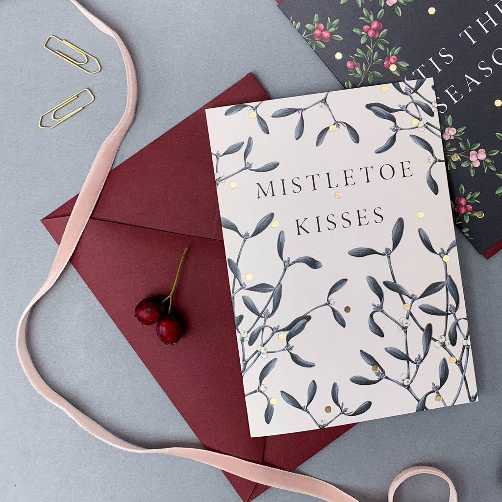 Catherine Lewis Design Mistletoe Kisses Christmas Greeting Card