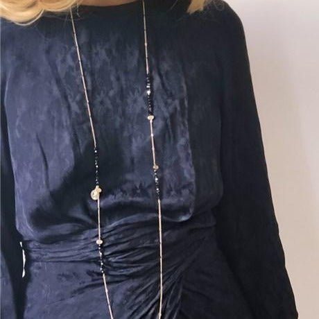 Meryl Necklace Black Agate