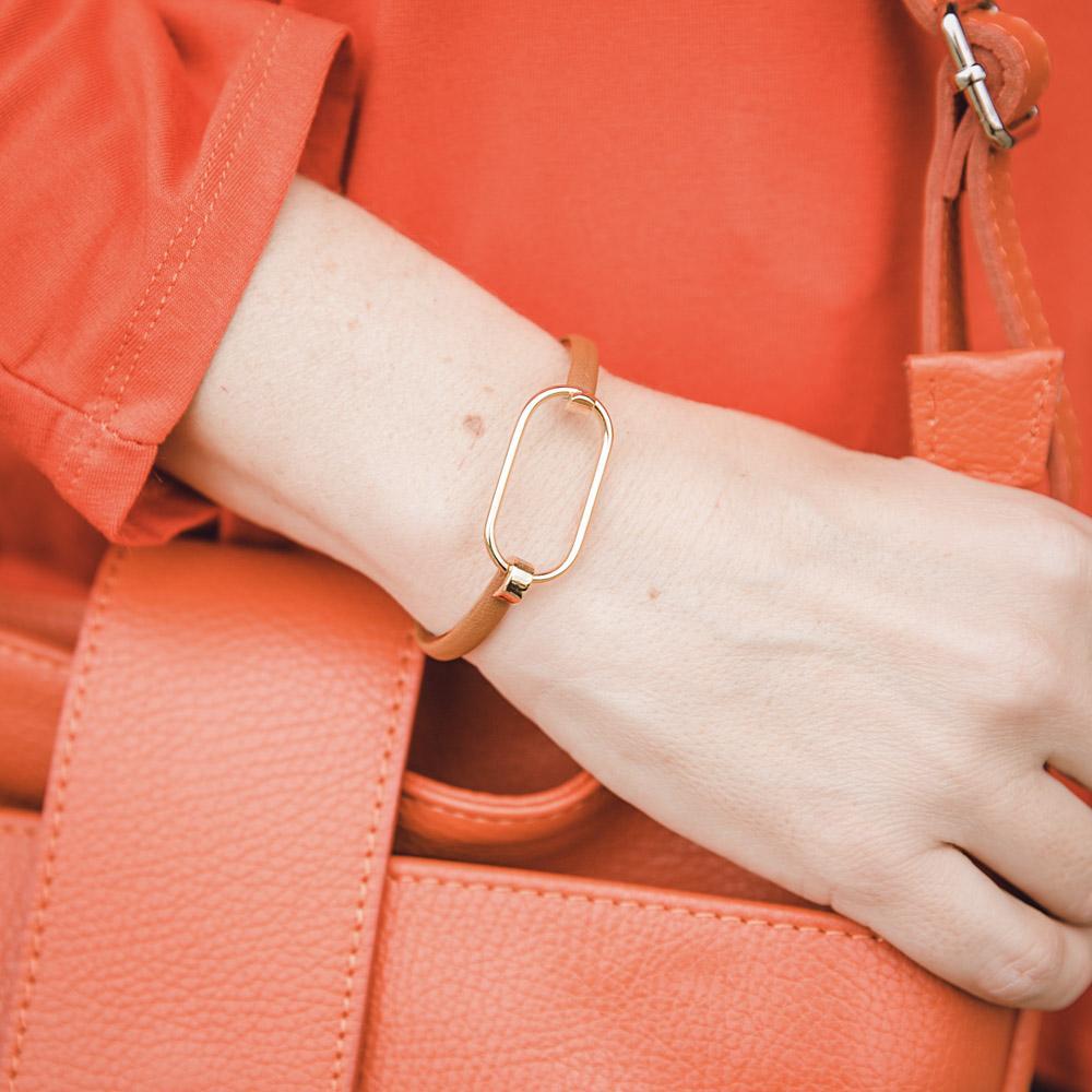 Tilley and Grace Becca Bangle in Camel and Gold