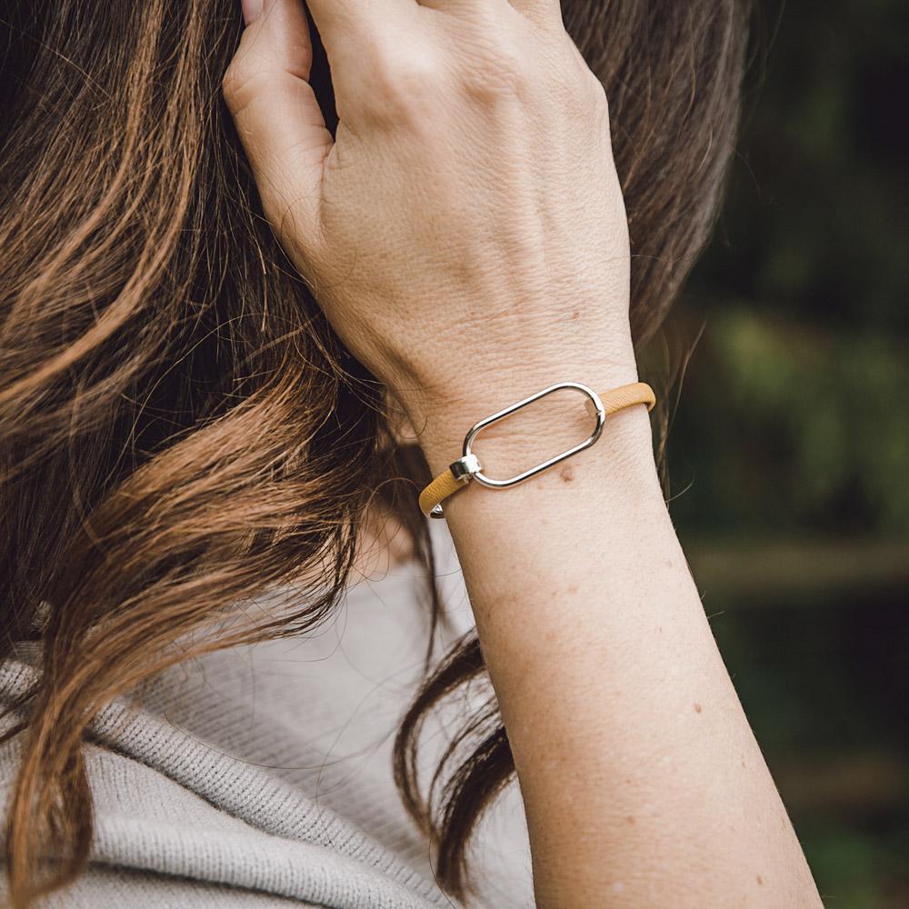 Tilley and Grace Becca Bangle in Mustard and Silver