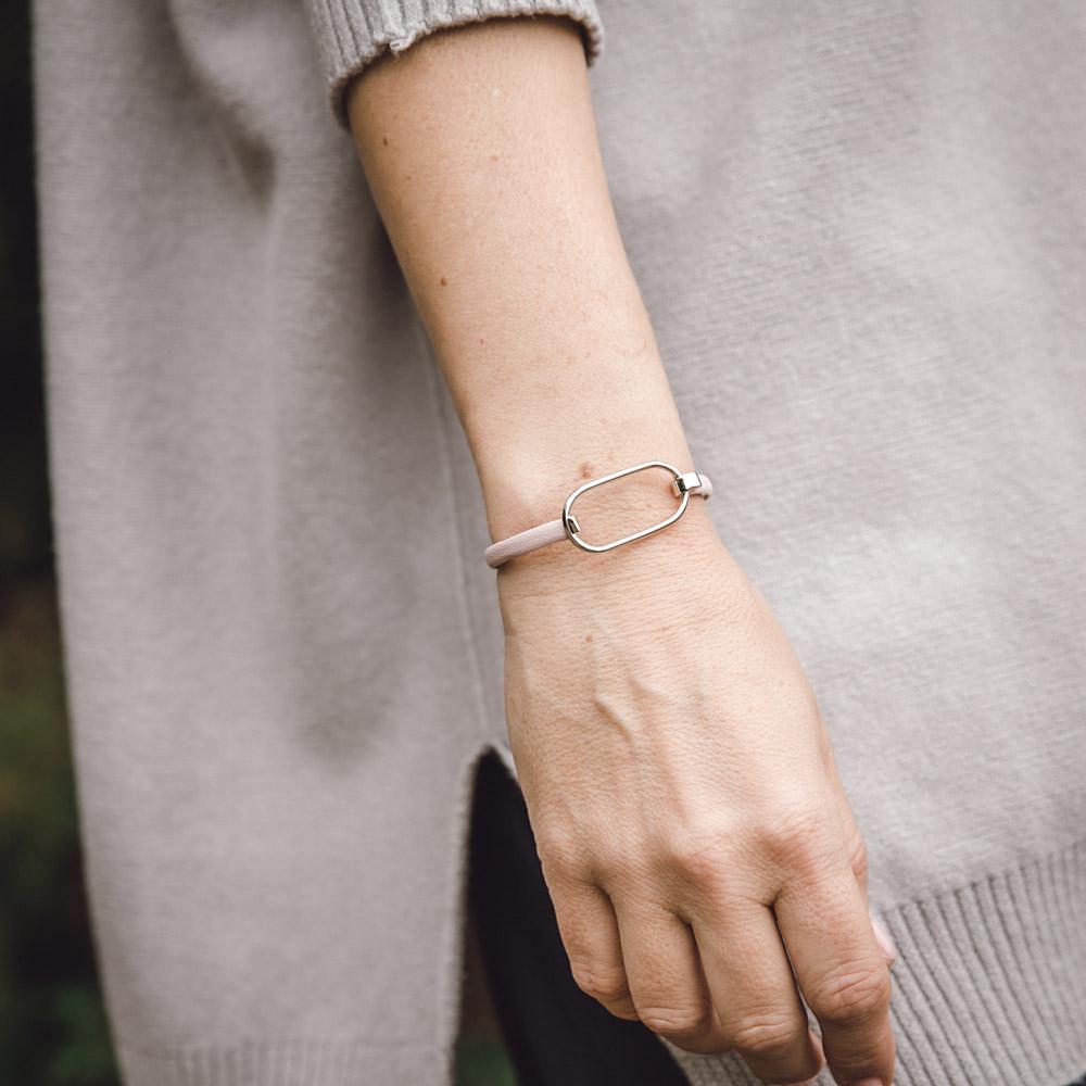 Tilley and Grace Becca Bangle in Nude and Silver