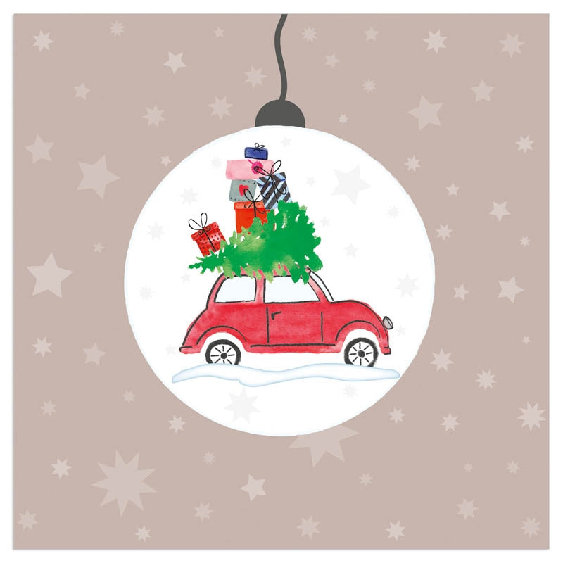 Artebene Red Car Christmas Tree Napkins