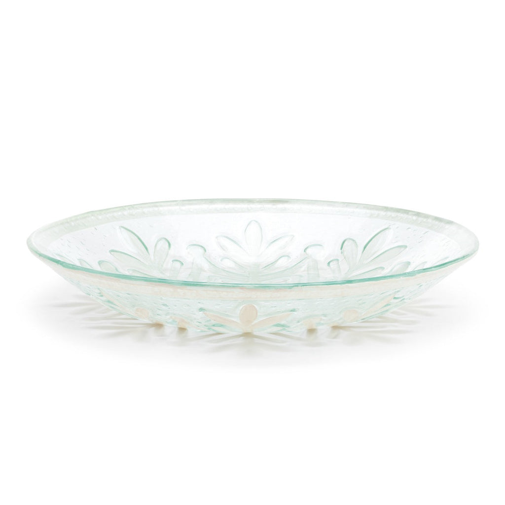 Demdaco Glass Snowflake Embossed Bowl
