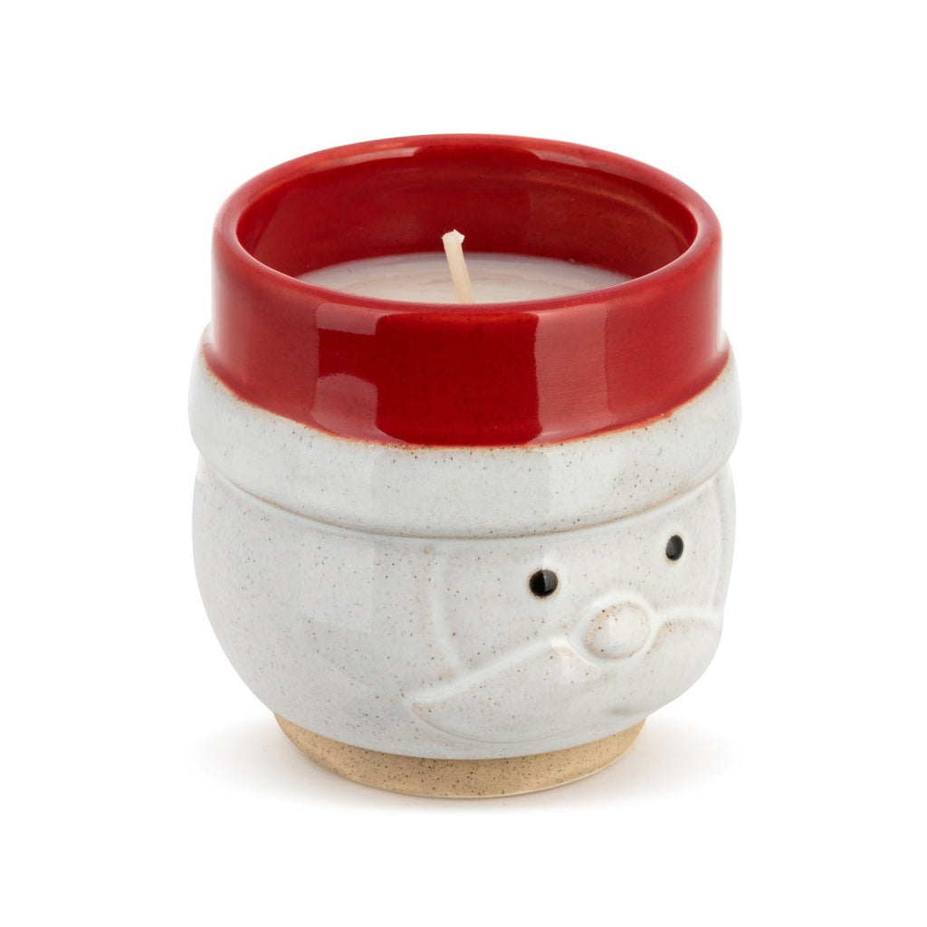 Demdaco Small Ceramic Santa Candle Cranberry Cheer