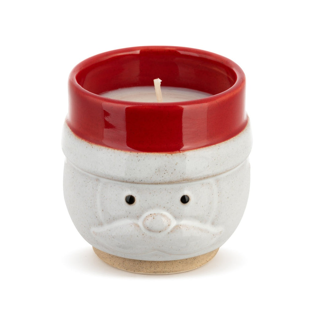 Demdaco Small Ceramic Santa Candle Cranberry Cheer
