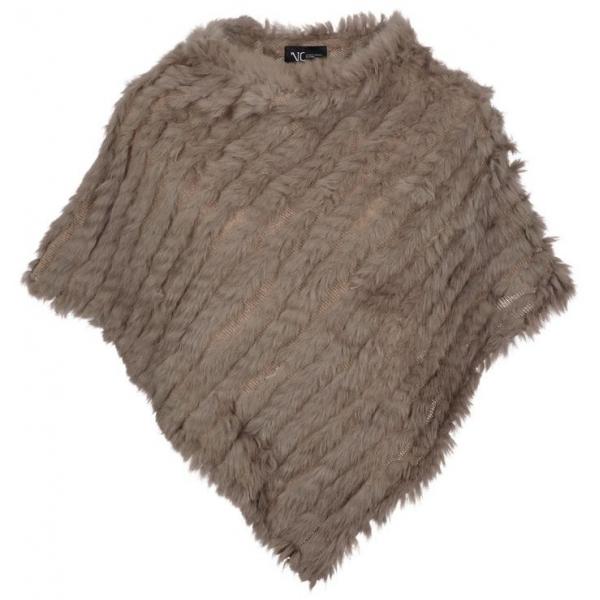 Molly Deluxe Fur Poncho in Taupe